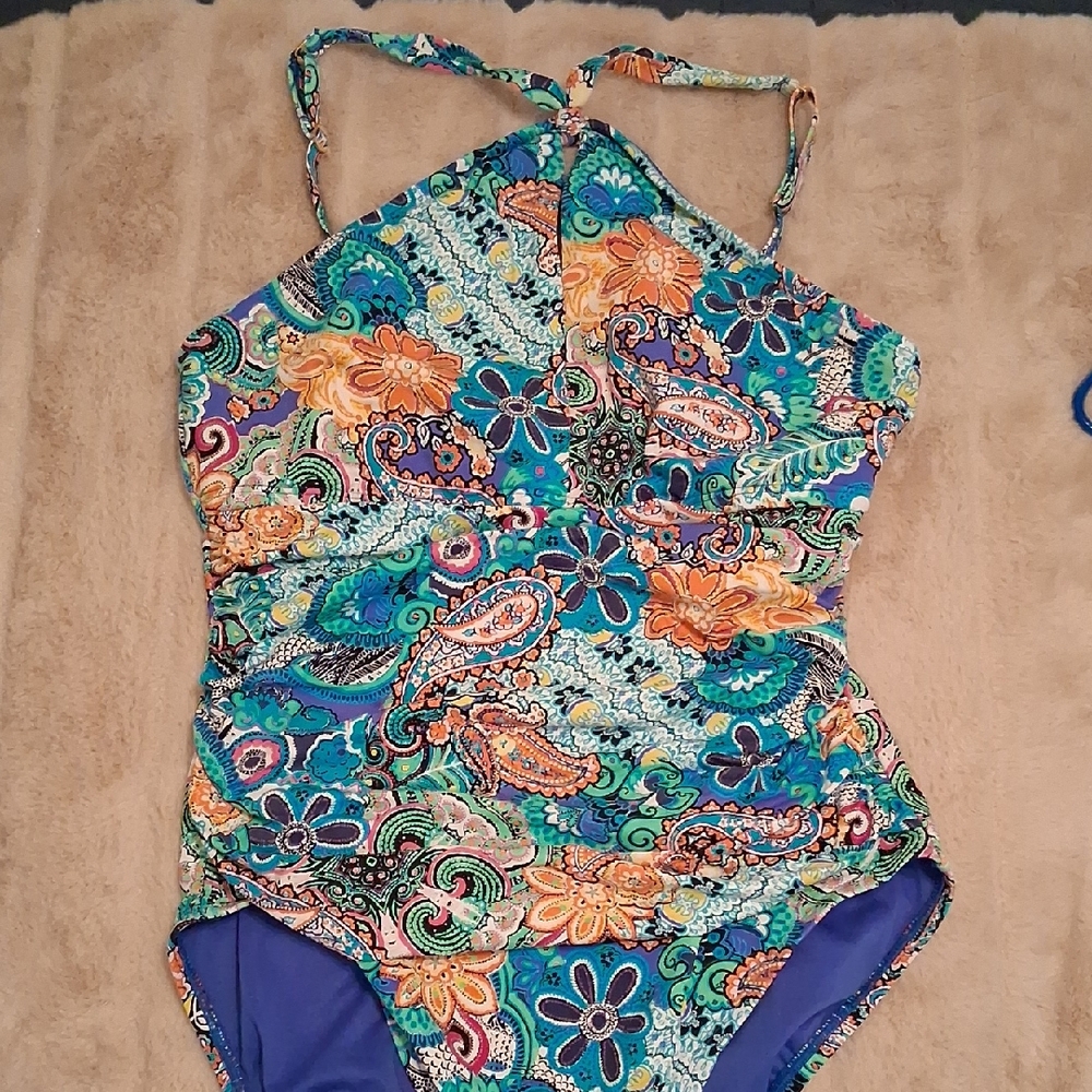 Colorful Floral Paisley One-Piece Swimsuit